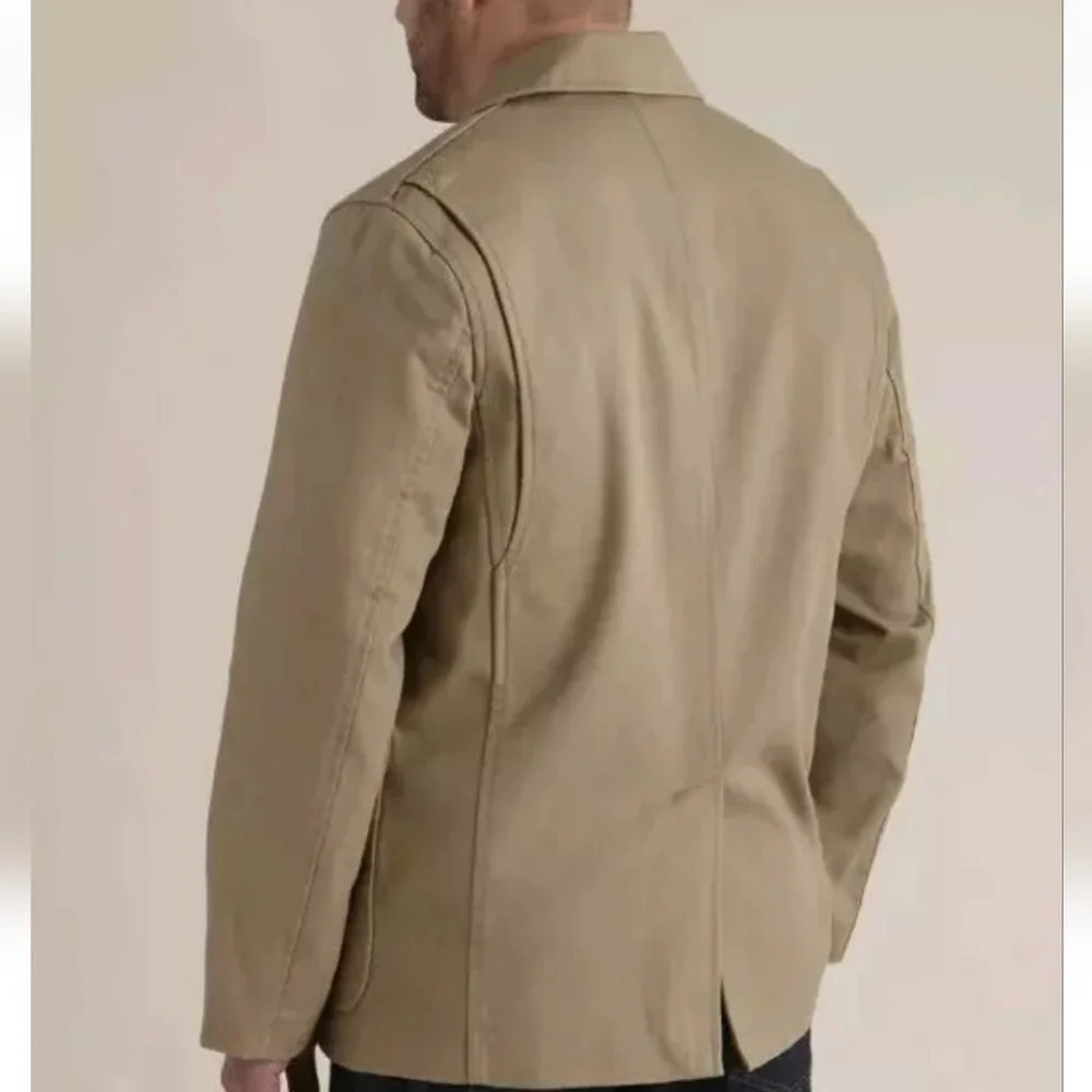 Duluth Chore Sports Coat Blazer Jacket Men L Fire Hose Canvas Cargo Pocket Brown